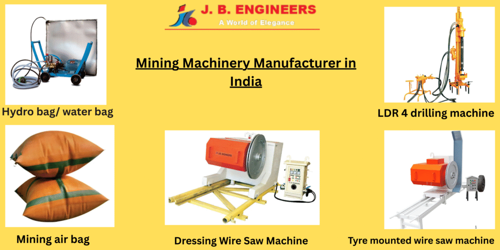 Mining machinery manufactured by JB Engineers, a trusted Mining Machinery Manufacturer in India